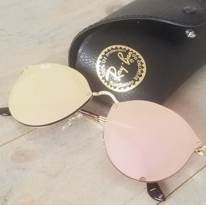 Ray-Ban Blaze RB3574N 59mm Round Mirror Sunglasses